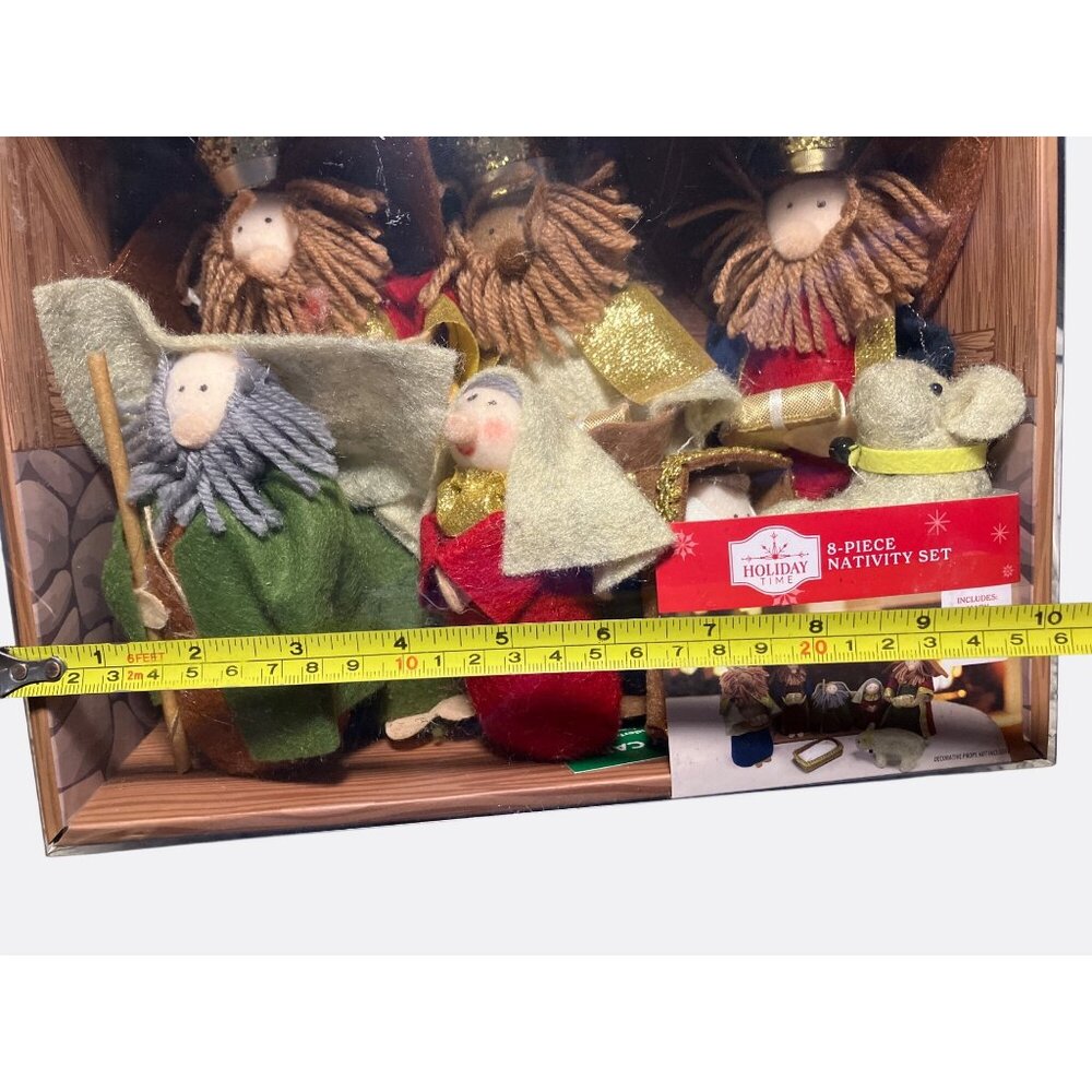 Holiday Time 8 Piece Nativity Set Mary Baby Jesus Joseph 3 Wise Men Sheep - Picture 7 of 9